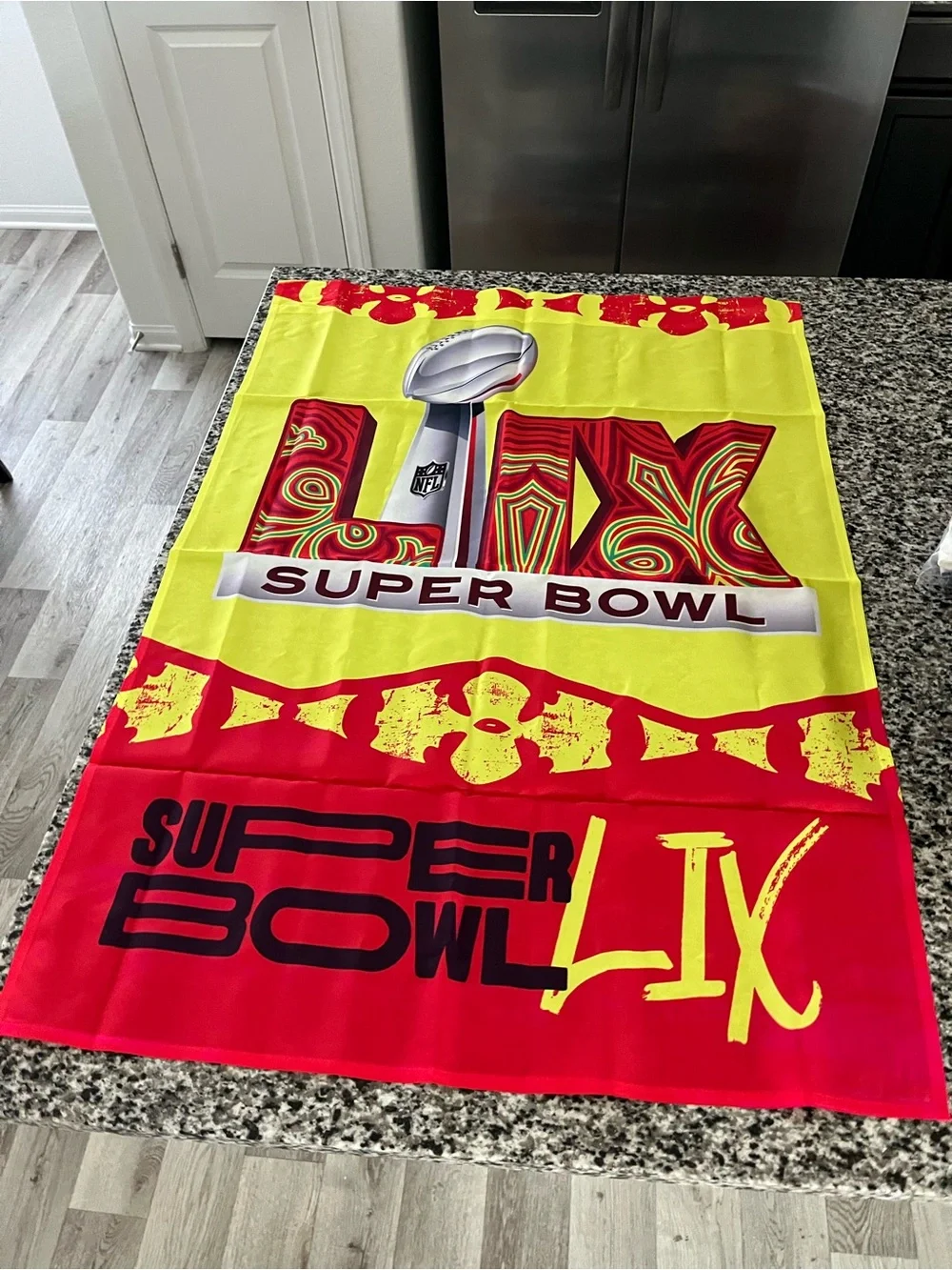 Super Bowl LIX Decorative Fan Flag - Red & Yellow